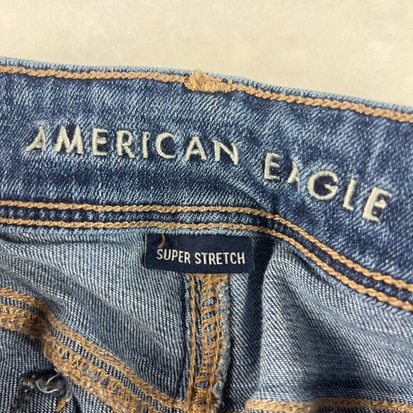 American Eagle Jeans Womens 31x27 Low Rise Kick Boot Cut Blue Faded Denim Tag 8S - Picture 7 of 16
